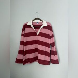 Old Navy Boxy Oversized Striped Rugby Polo | New with Tag